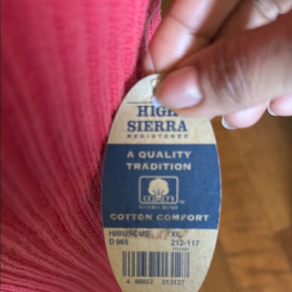 High Sierra Women’s Cotton Comfort Vibrant Coral Sleeveless Knit Top XL - Picture 4 of 9